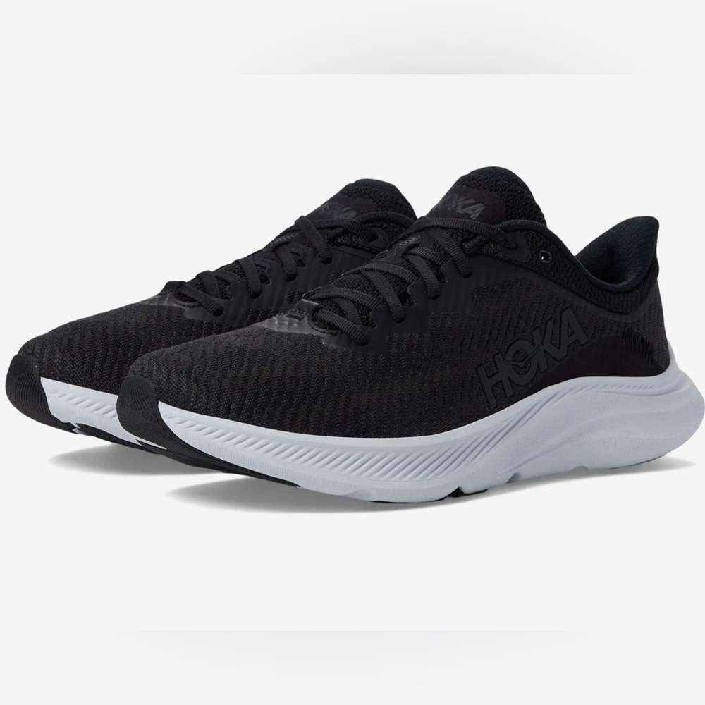 Hoka Black and White Solimer Athletic Sneakers